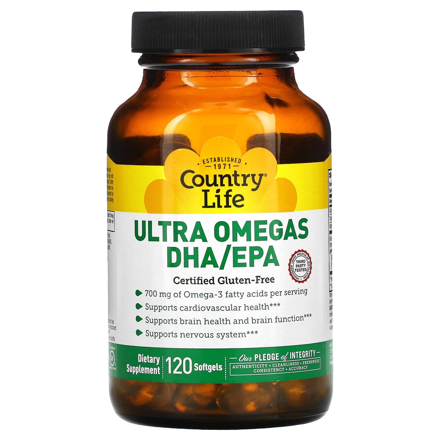 Country Life, Ultra Omegas DHA / EPA, 120 Softgels UPC 015794045168 | Hilife Vitamins