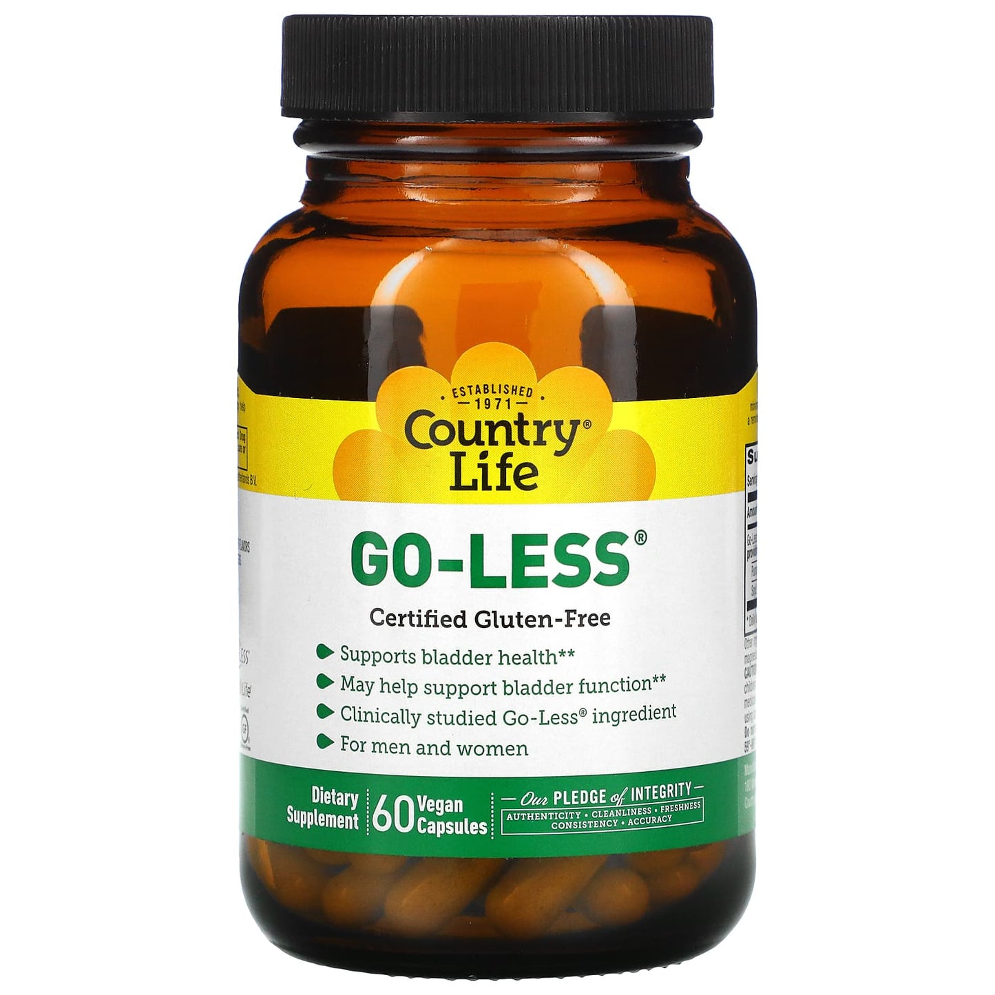 Country Life, Go Less, 60 Vegetarian Capsules UPC 015794049180 | Hilife Vitamins