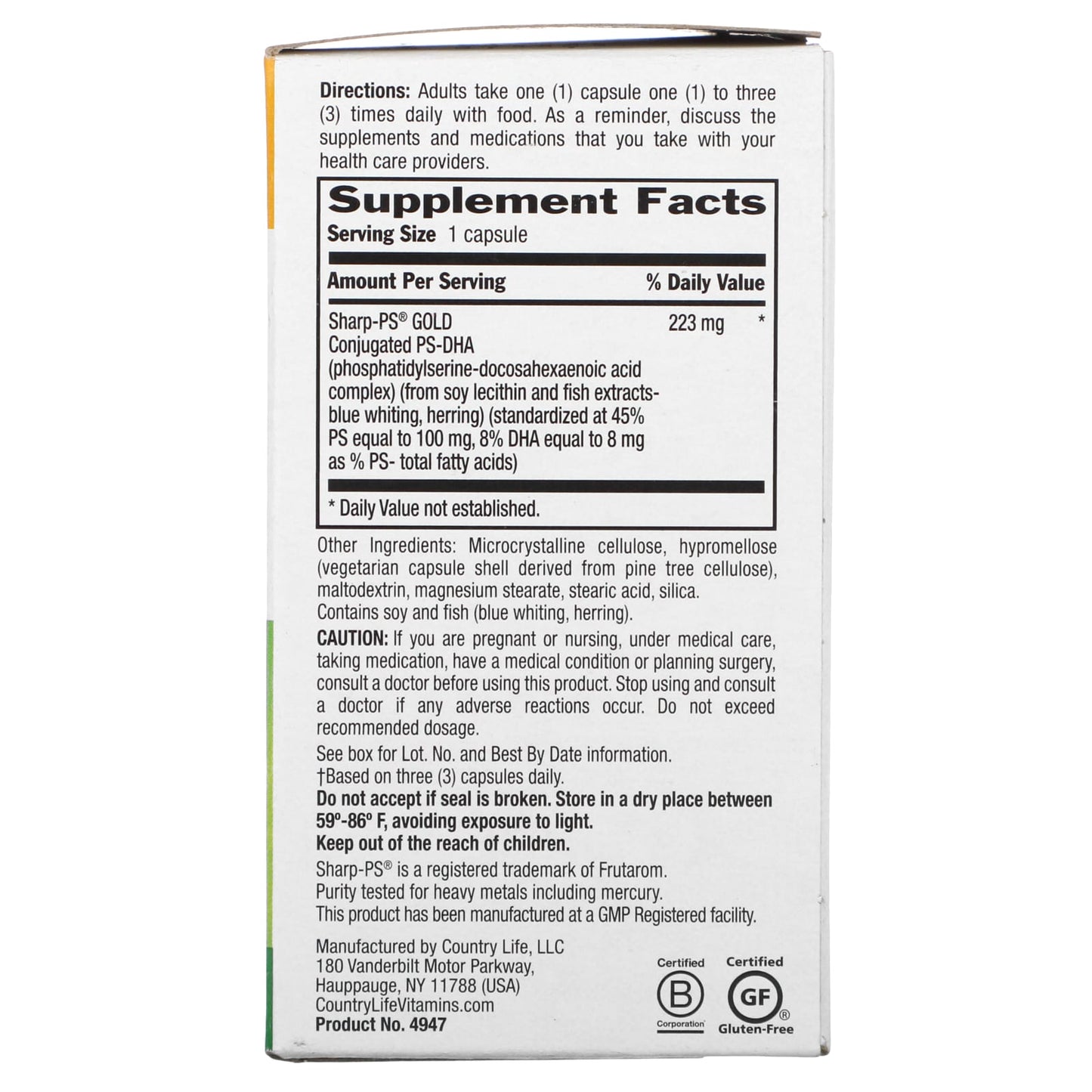 Country Life, Triple Action SharpThought, 30 Vegetarian Capsules UPC 015794049470 | Hilife Vitamins