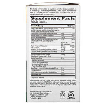 Country Life, Stress Shield, 60 Capsules UPC 015794050346 | Hilife Vitamins