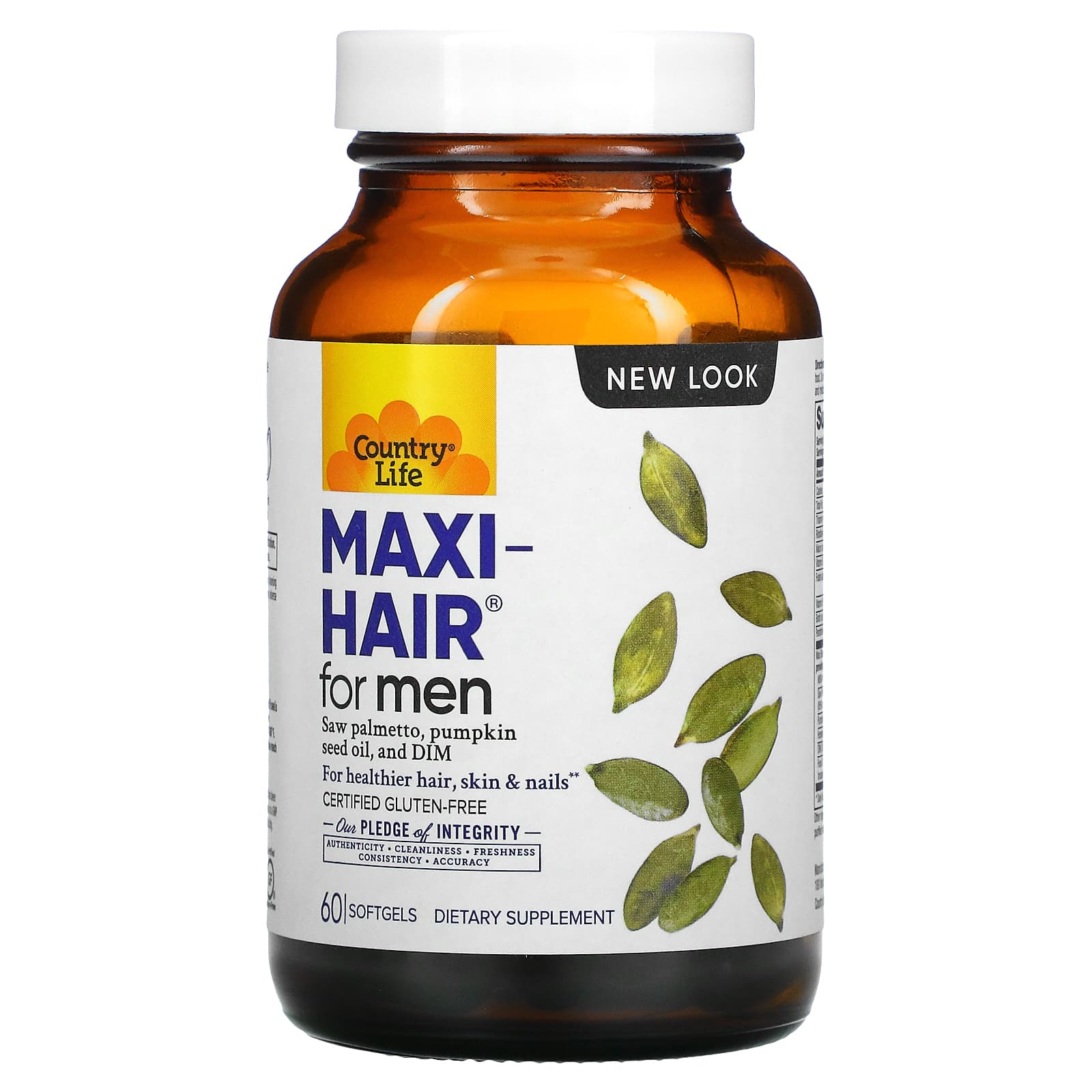 Country Life, Maxi Hair For Men, 60 Softgels UPC 015794050476 | Hilife Vitamins