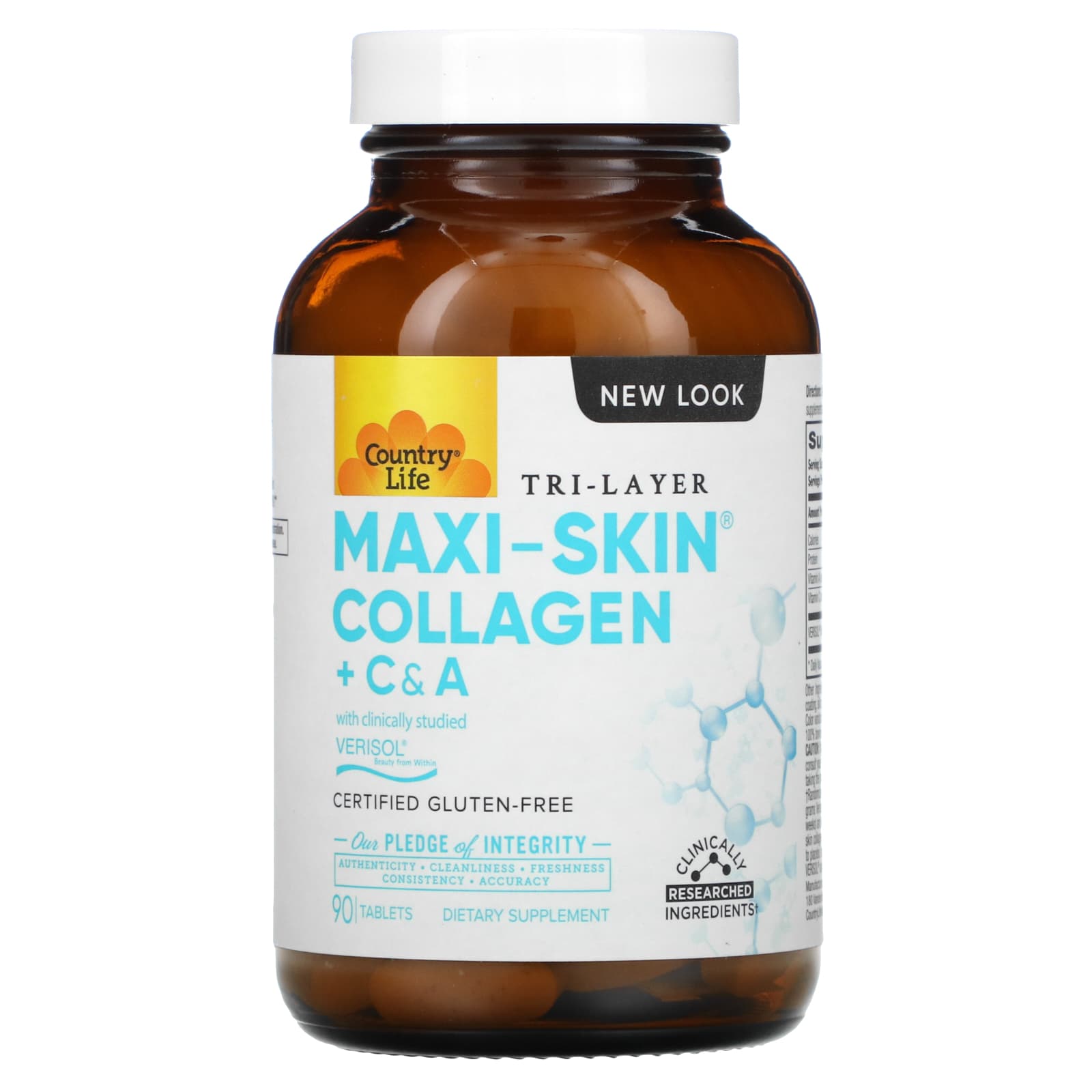 Country Life, Maxi Skin, 90 Tablets UPC 015794050605 | Hilife Vitamins
