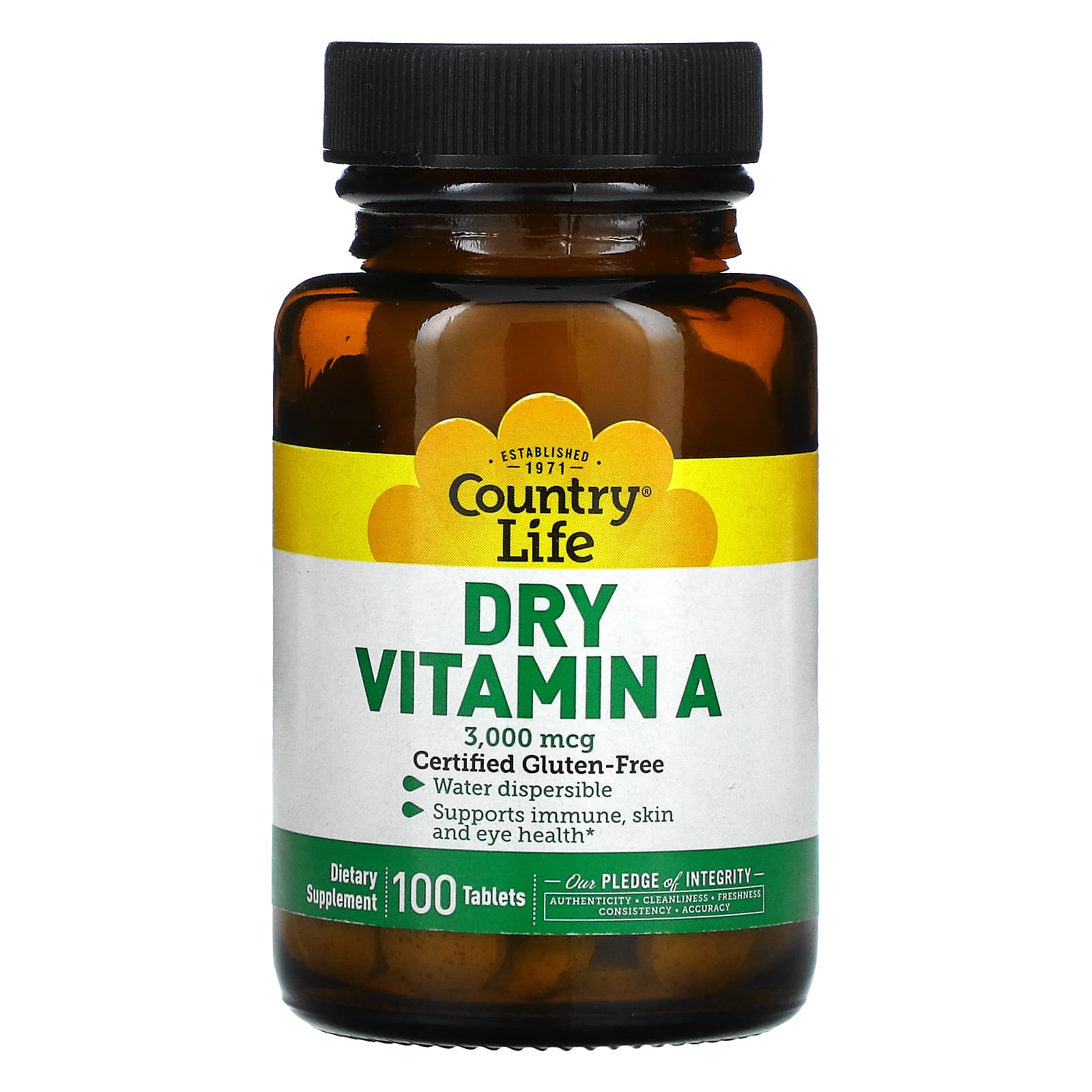 Country Life, VITAMIN A 10, 100 Tablets UPC 015794055310 | Hilife Vitamins