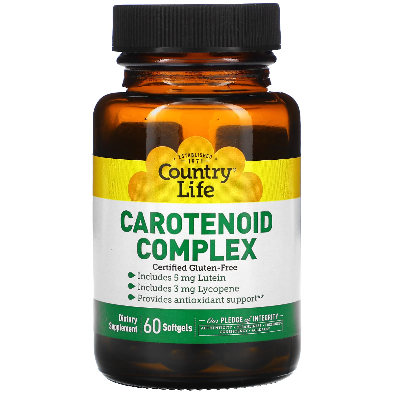Country Life, Carotenoid Complex, 60 Softgels UPC 015794056010 | Hilife Vitamins