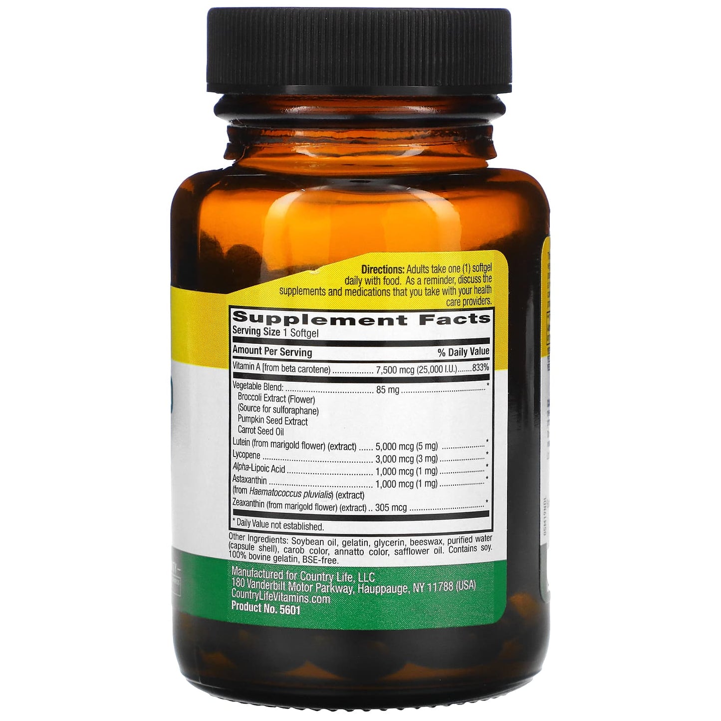 Country Life, Carotenoid Complex, 60 Softgels UPC 015794056010 | Hilife Vitamins