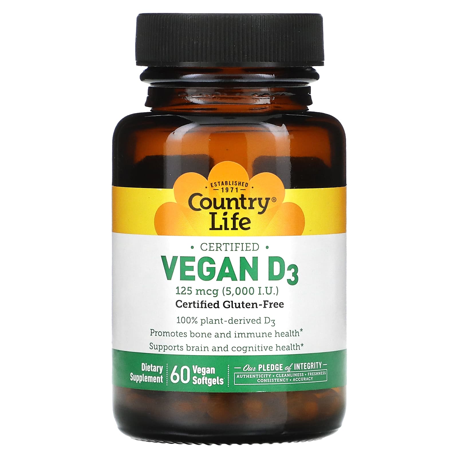 Country Life, D3 Vegan 5000 Iu, 60 Vegan Softgels UPC 015794058212 | Hilife Vitamins