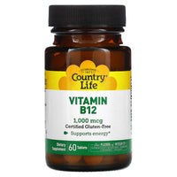 Country Life, Vitamin B-12 1000 Mcg Time Release, 60 Tablets UPC 015794062912 | Hilife Vitamins