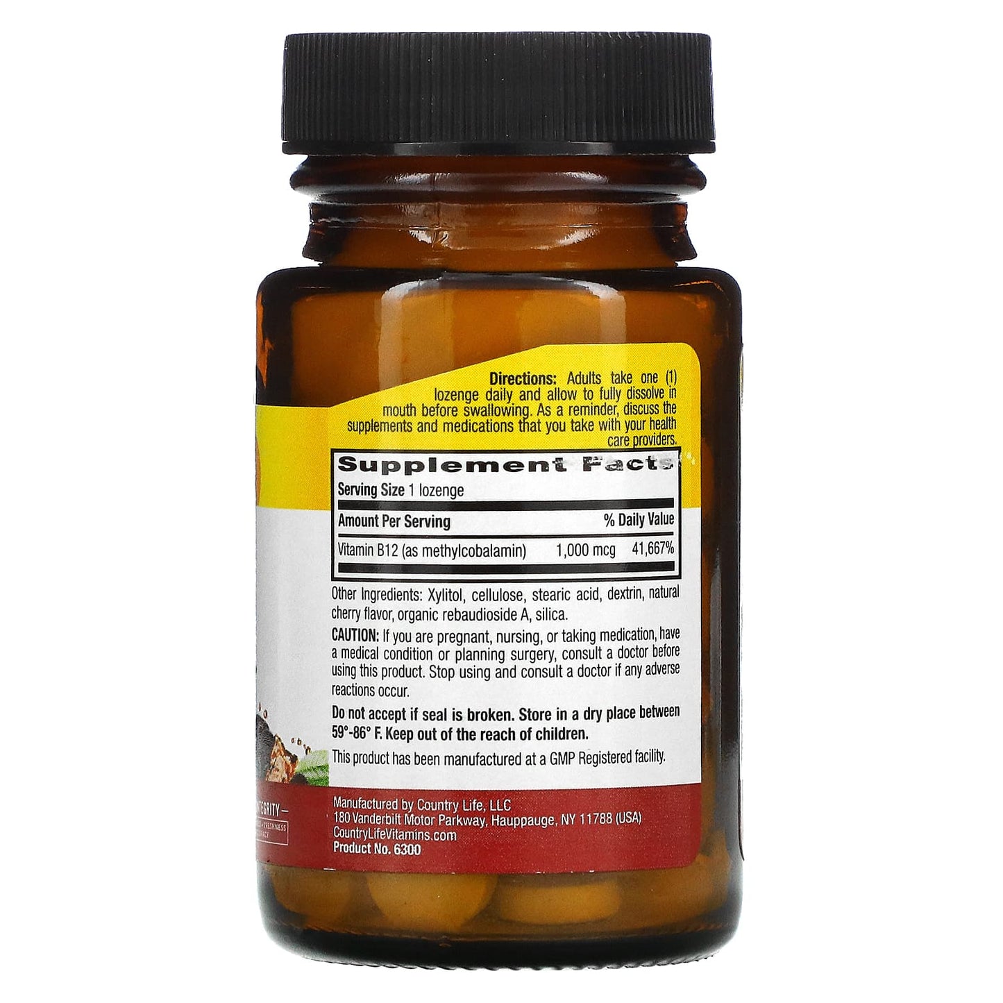 Country Life, Methyl B-12 1000 Mcg, 60 Lozenges UPC 015794063001 | Hilife Vitamins