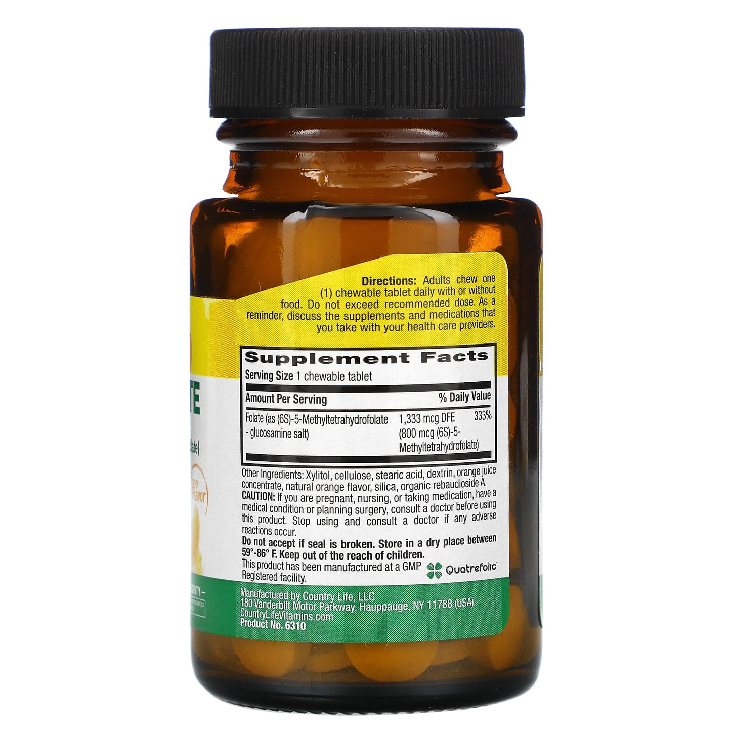Country Life, Methylfolate, Orange Flavor, 1,333 mcg DFE, (800 mcg Methyltetrahydrofolate), 60 Lozenges UPC 015794063100