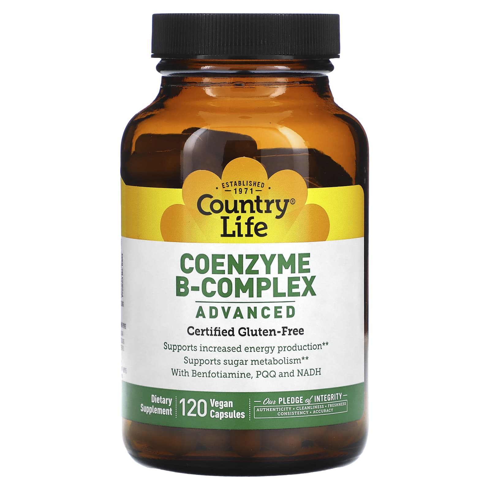 Country Life, Coenzyme B Complex Advanced, 120 Vegan Capsules UPC 015794064039 | Hilife Vitamins