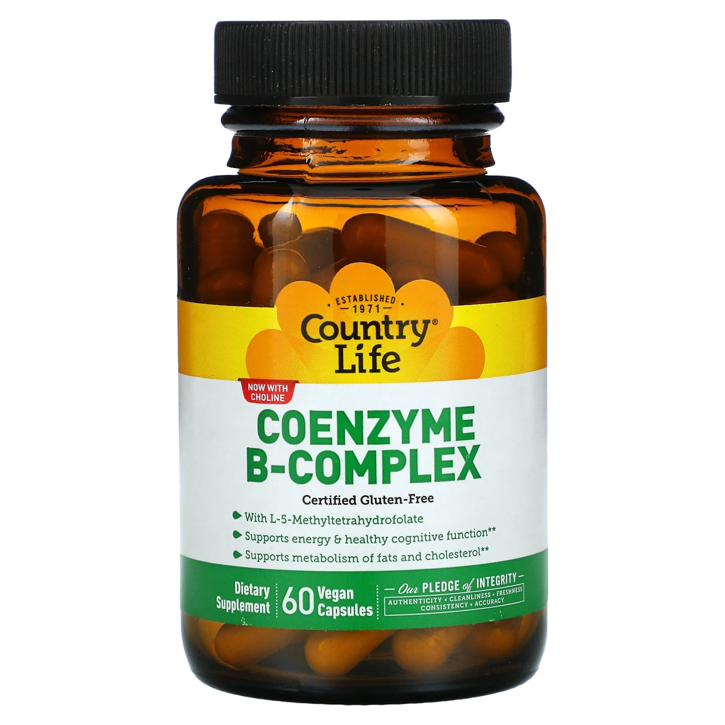 Country Life, Coenzyme B-Complex, 60 Vegan Capsules UPC 015794064183 | Hilife Vitamins