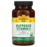 Country Life, Buffered Vitamin C, 500 mg, 250 Tablets UPC 015794070542 | Hilife Vitamins