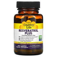 Country Life, Resveratrol Plus, 60 Vegan Capsules UPC 015794073178 | Hilife Vitamins