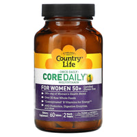 Country Life, Core Daily 1 Multivitamin for Women 50 +, 60 Tablets UPC 015794081968 | Hilife Vitamins