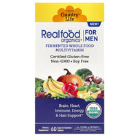 Country Life, RealFood Organics, Multivitamin For Men, 60 Easy-to-Swallow Tablets UPC 015794091257 | Hilife Vitamins