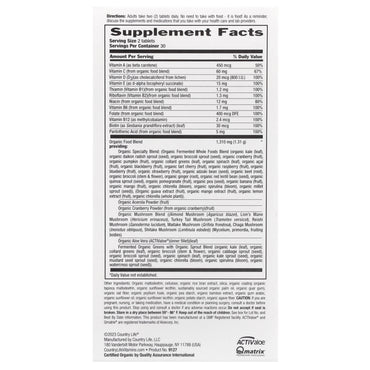 Country Life, RealFood Organics, Mutivitamin For Women, 60 Tablets UPC 015794091271 | Hilife Vitamins