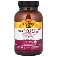 Country Life, RealFood Organics, Mutivitamin For Women, 60 Tablets UPC 015794091271 | Hilife Vitamins