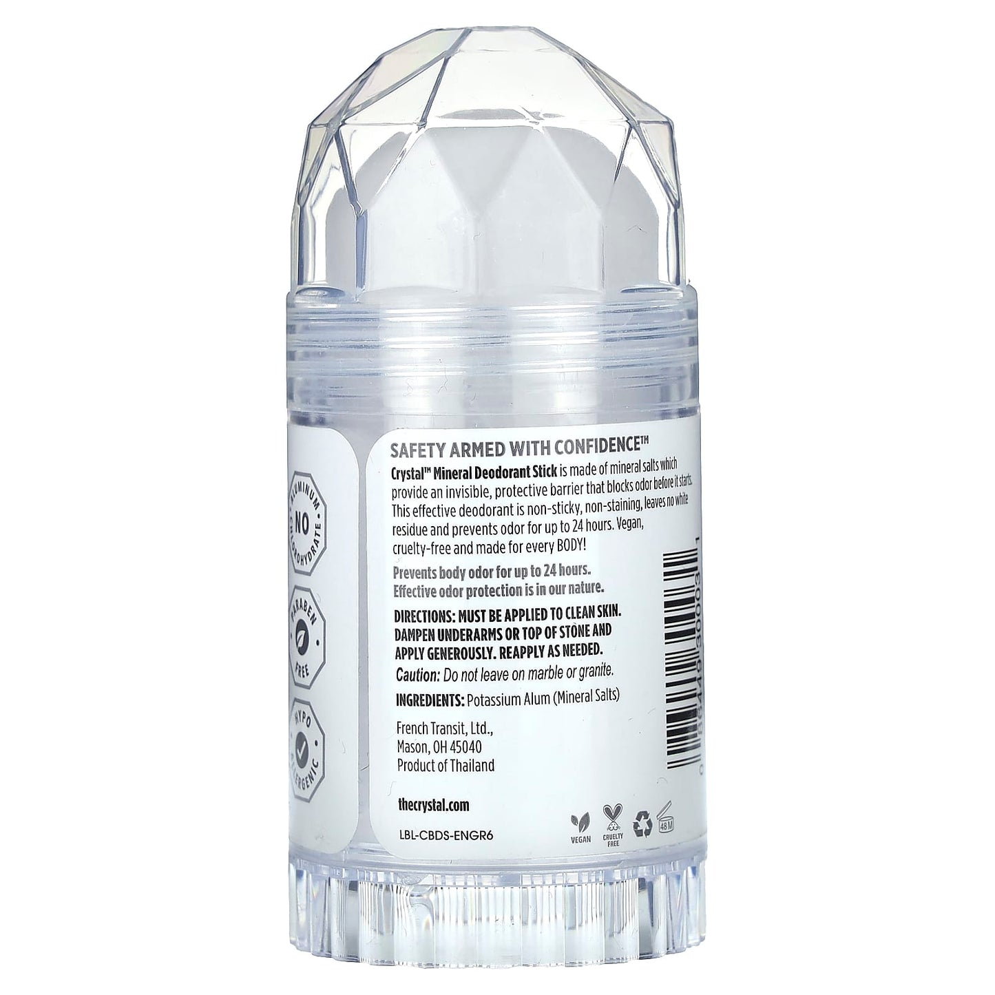 Crystal Body Products, Crystal Body Deodorant Stick, 4.25 Oz UPC 086449300031 | Hilife Vitamins