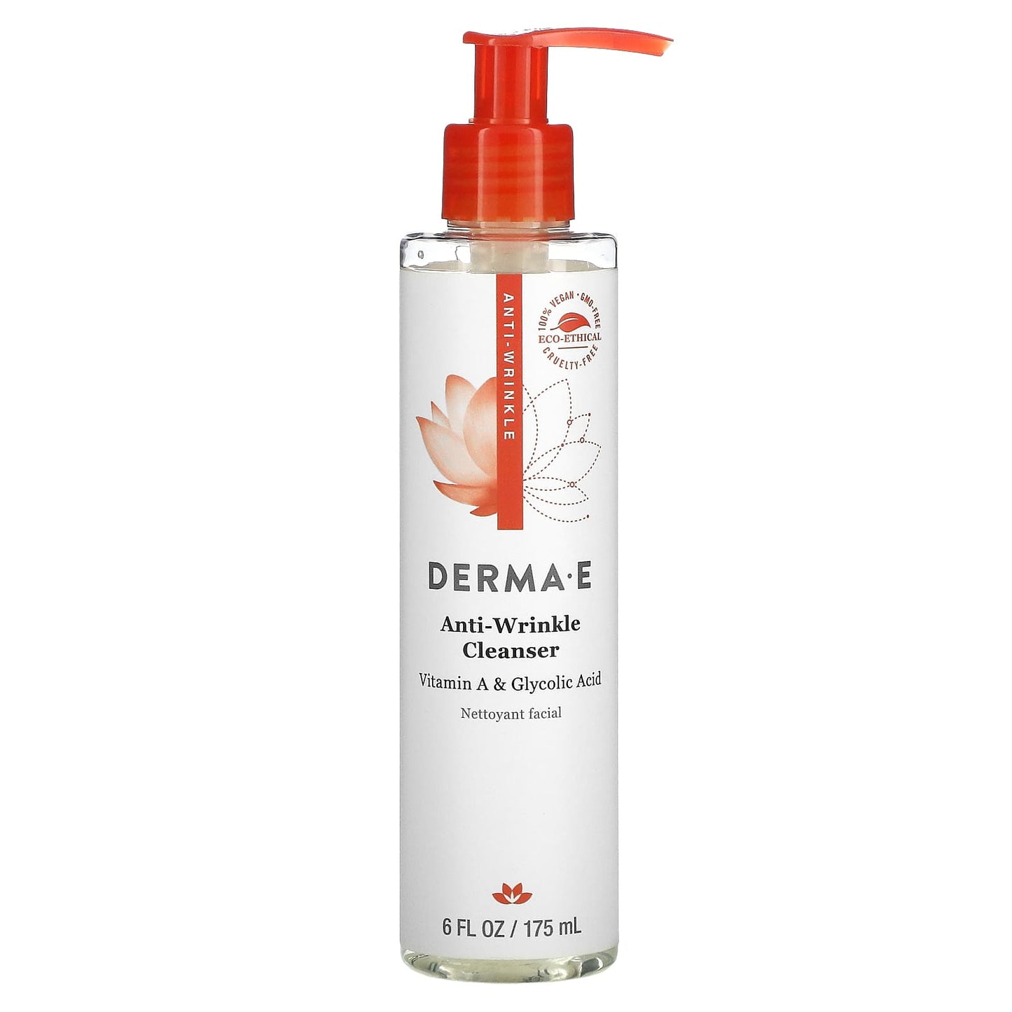 Derma-E, Anti-Wrinkle Cleanser with Vitamin A & Glycolic Acid, 6 Oz UPC 030985004816 | HiLife Vitamins