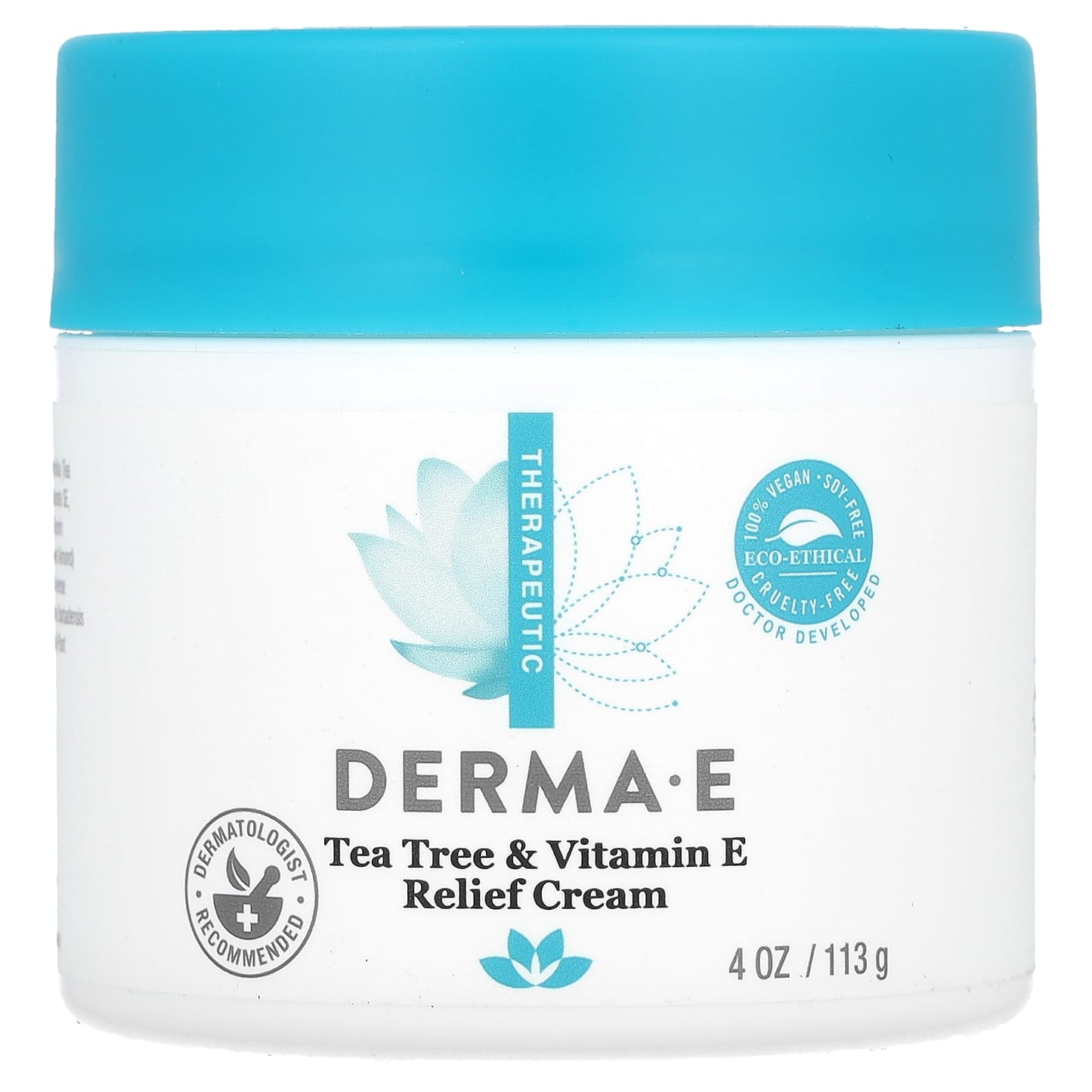 Derma-E, Tea Tree & Vitamin E Antiseptic Cream Natural Antiseptic, 4 Oz UPC 030985091250 | HiLife Vitamins