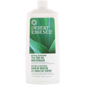 Desert Essence, Tea Tree Oil Mouthwash Spearmint, 16 Oz - 718334221137 | Hilife Vitamins