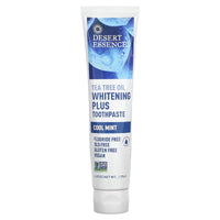 Desert Essence, Toothpaste Whitening Plus Natural Tea Tree Oil, 6.25 Oz UPC 718334334134 | Hilife Vitamins