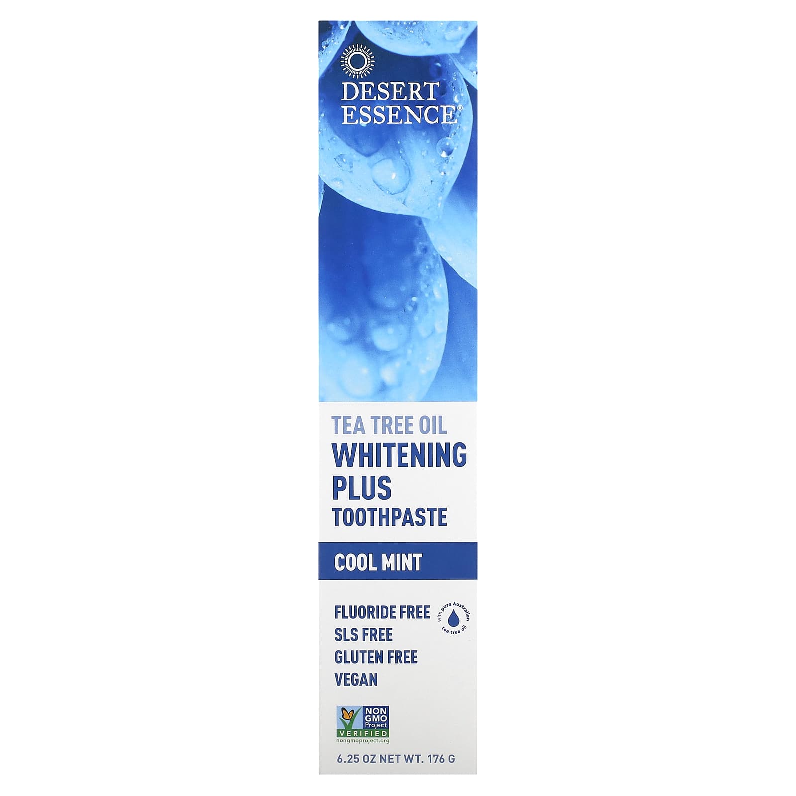 Desert Essence, Toothpaste Whitening Plus Natural Tea Tree Oil, 6.25 Oz UPC 718334334134 | Hilife Vitamins
