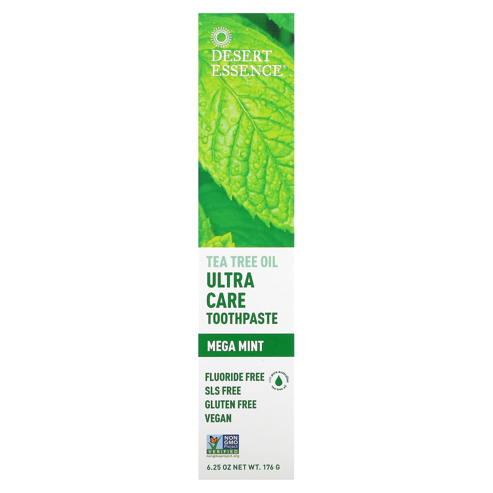 Desert Essence, Toothpaste Ultra Care Natural Tea Tree Oil Mega Mint, 6.25 Oz UPC 718334334141 | Hilife Vitamins