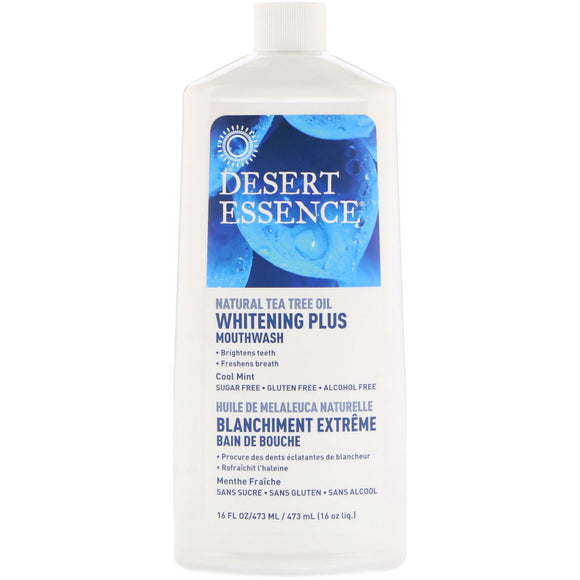 Desert Essence, Mouthwash Whitening Plus Tea Tree Oil, 16 Oz - 718334334325 | Hilife Vitamins