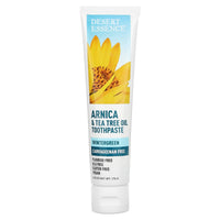 Desert Essence, Arnica & Tea Tree Toothpste, 6.25 Oz UPC 718334334431 | Hilife Vitamins