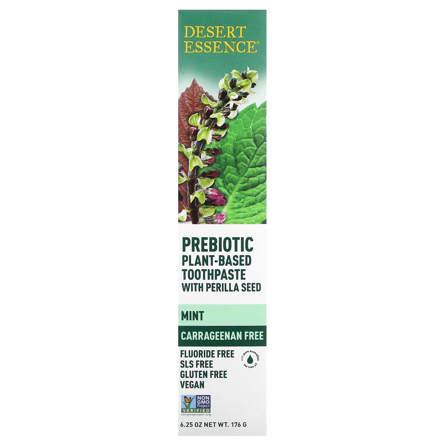 Desert Essence, Mint Prebiotic Plant Based Toothpaste, 6.25 Oz