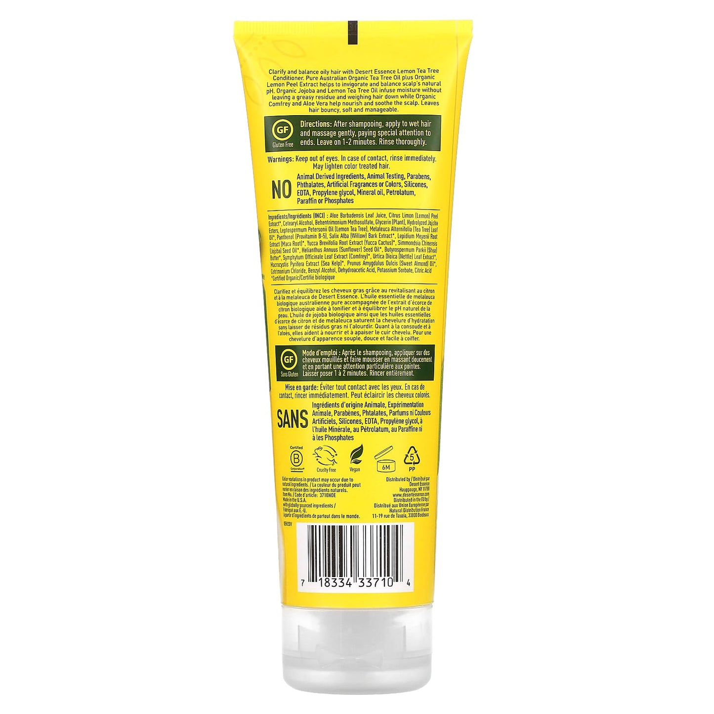 Desert Essence, Organics Lemon Tea Tree Conditioner, 8 Oz UPC 718334337104 | Hilife Vitamins