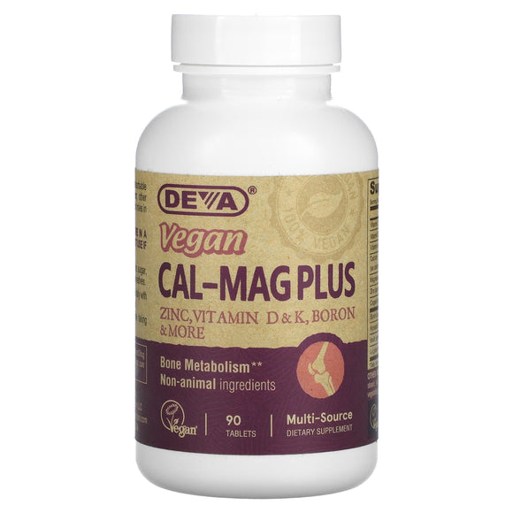 Deva Vegan, Vegan Cal-Mag Plus, 90 Tablets - 895634000034 | Hilife Vitamins
