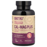 Deva Vegan, Vegan Cal-Mag Plus, 90 Tablets UPC 895634000034 | Hilife Vitamins