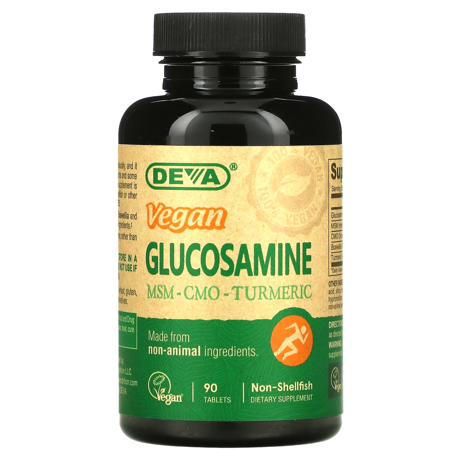 Deva Vegan, Vegan Glucosamine/Msm/Cmo, 90 Tablets UPC 895634000065 | Hilife Vitamins