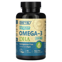Deva Vegan, Vegan Dha Algae 200 mg, 90 Softgels UPC 895634000232 | Hilife Vitamins