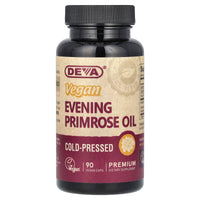 Deva Vegan, Vegan Evening Primrose Oil, 90 Capsules UPC 895634000249 | Hilife Vitamins