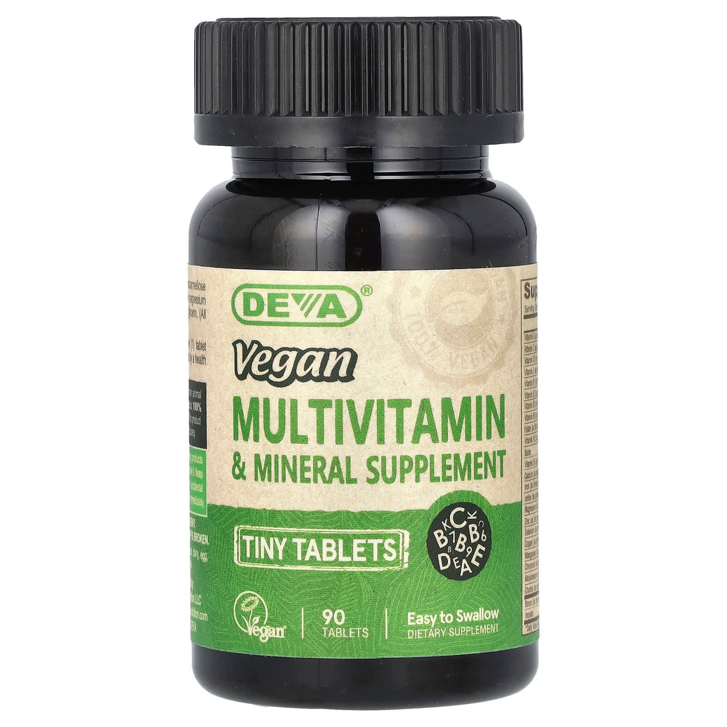Deva Vegan, Vegan Tiny Tablets Multi Vitamin, 90 Tablets UPC 895634000294 | Hilife Vitamins