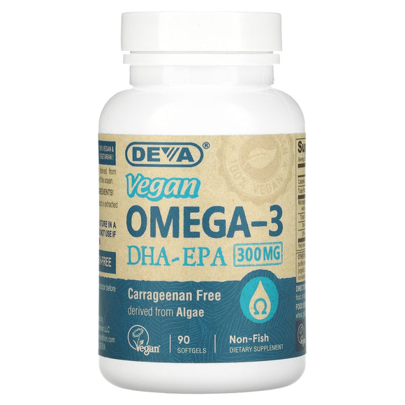 Deva Vegan, Vegan Omega 3 Dha Epa, 90 Softgels - 895634000409 | Hilife Vitamins