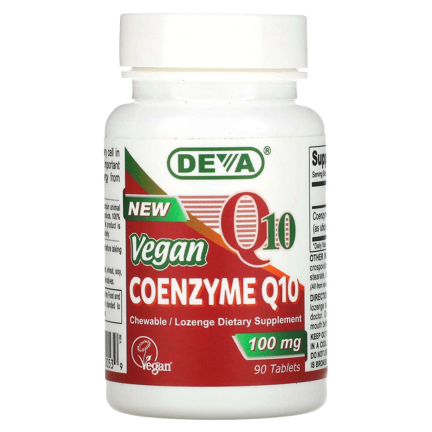 Deva Vegan, Vegan Coq10 100 mg, 90 Chewables UPC 895634000539 | Hilife Vitamins