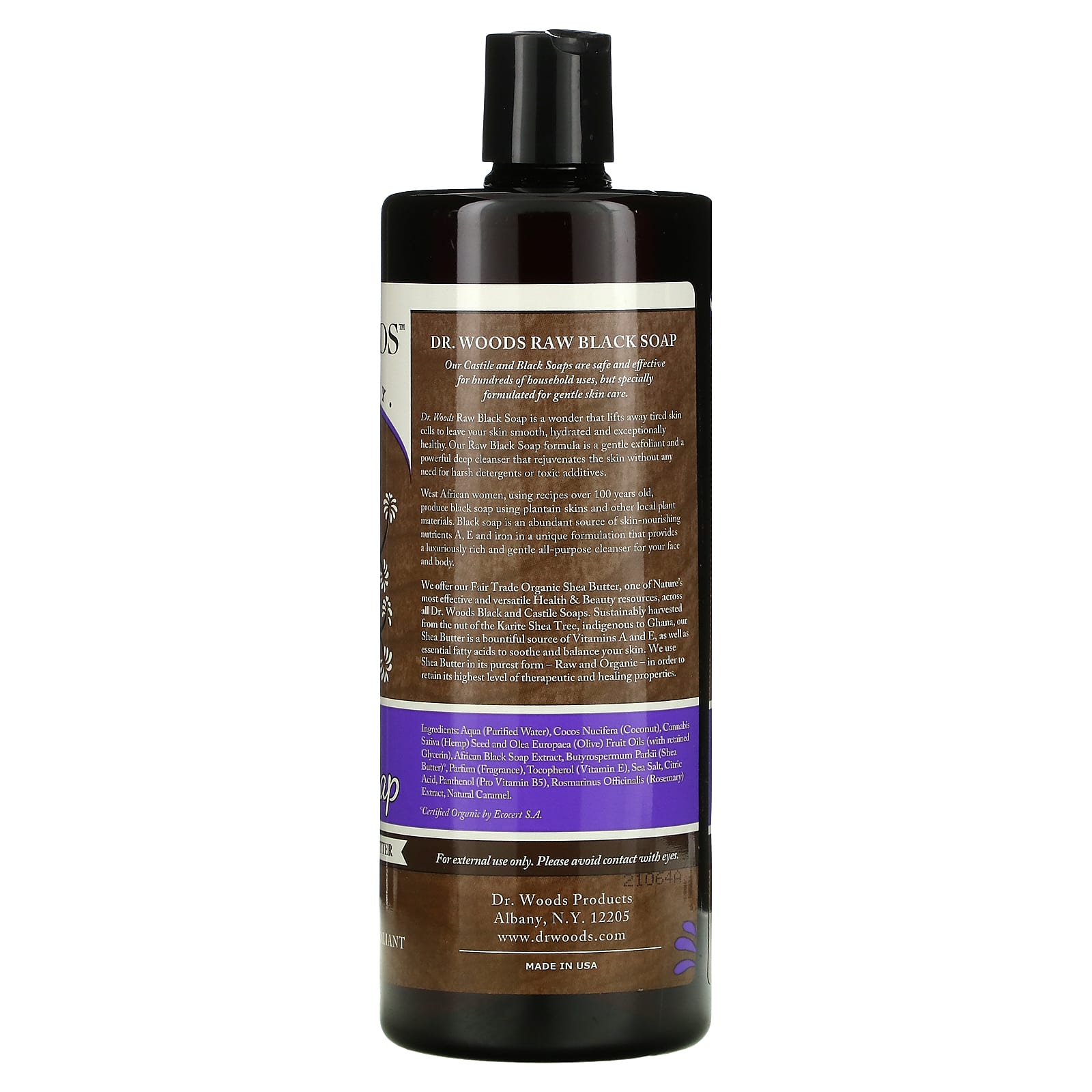 Doctor Woods, Castile Soap Liquid Black with Shea Butter, 32 Oz UPC 689191523187 | Hilife Vitamins