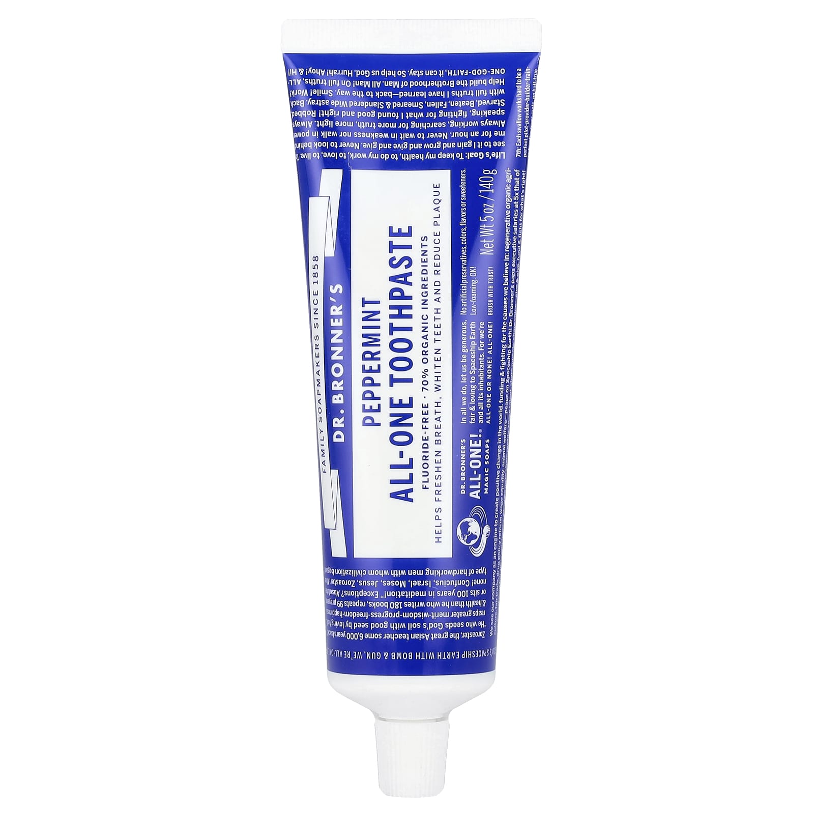 Dr. Bronner’s, All-One Toothpaste Peppermint, 5 Oz UPC 018787500712 | Hilife Vitamins