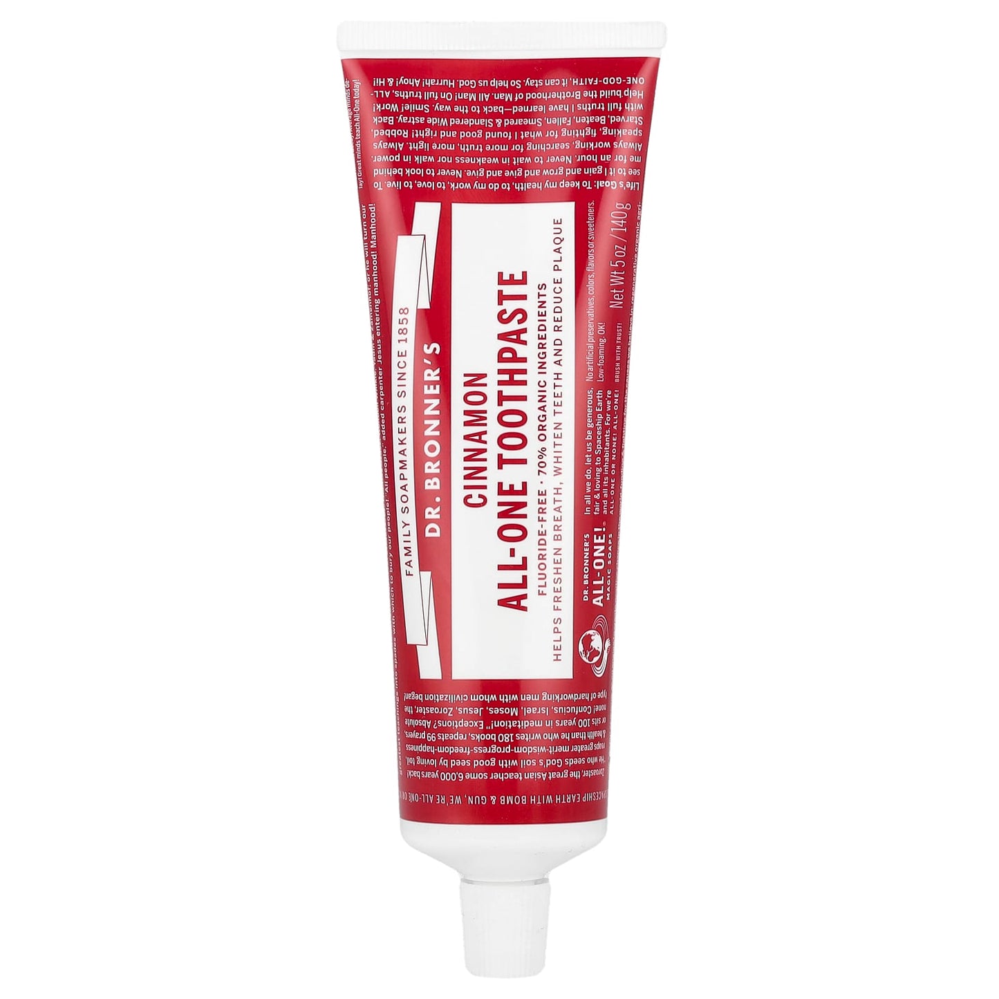 Dr. Bronner’s, All-One Toothpaste Cinnamon, 5 Oz UPC 018787500729 | Hilife Vitamins