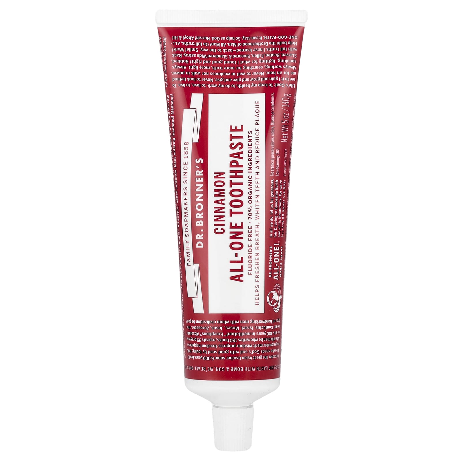 Dr. Bronner’s, All-One Toothpaste Cinnamon, 5 Oz UPC 018787500729 | Hilife Vitamins