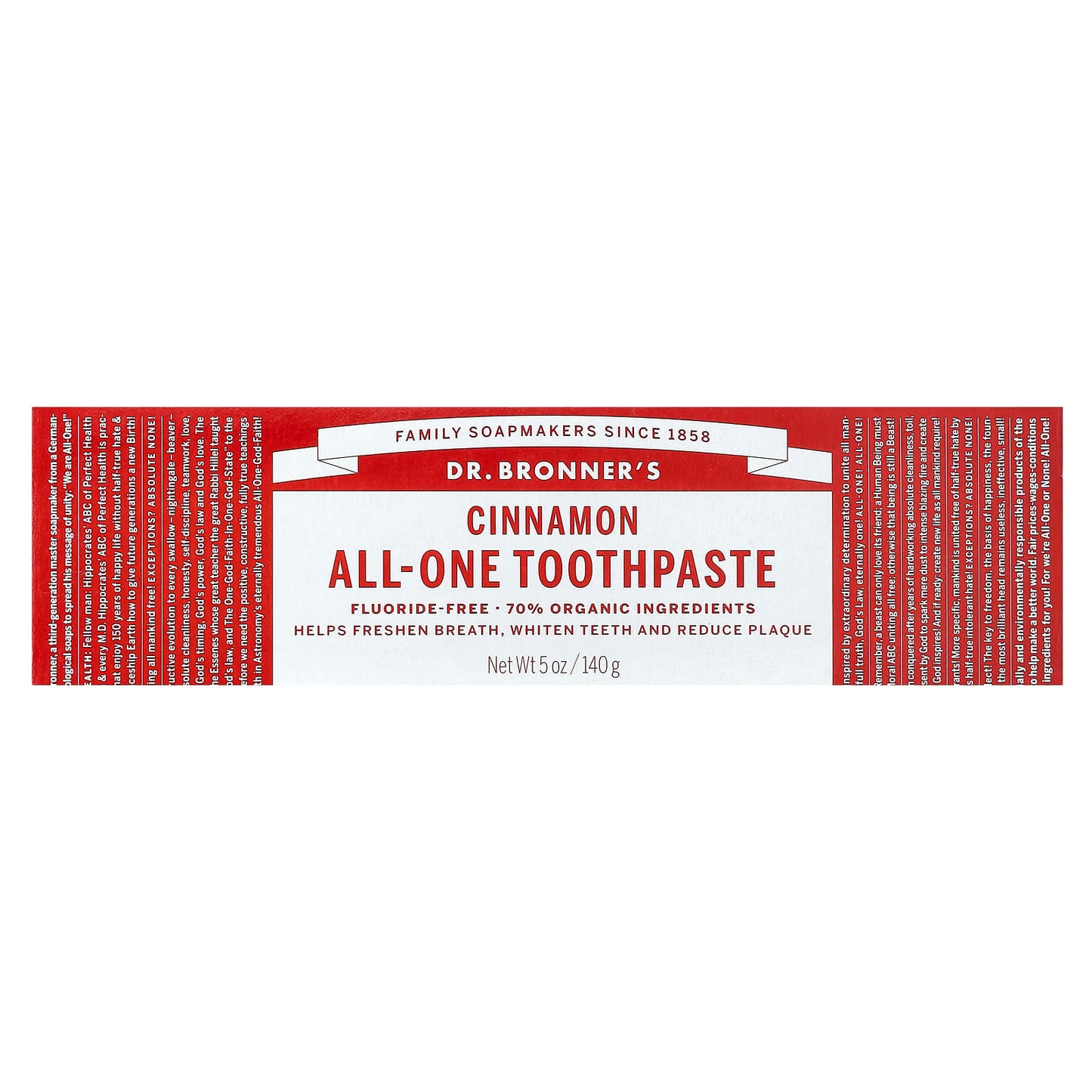 Dr. Bronner’s, All-One Toothpaste Cinnamon, 5 Oz UPC 018787500729 | Hilife Vitamins