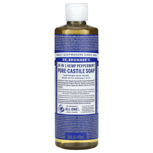 Dr. Bronner’s, Organic Castile Liquid Soap Peppermint, 16 Oz - 018787765166 | Hilife Vitamins