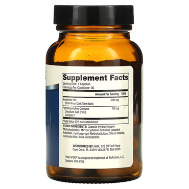 Dr. Mercola, Berberine and MicroPQQ Advanced, 30 Capsules UPC 813006018463 | HiLife Vitamins