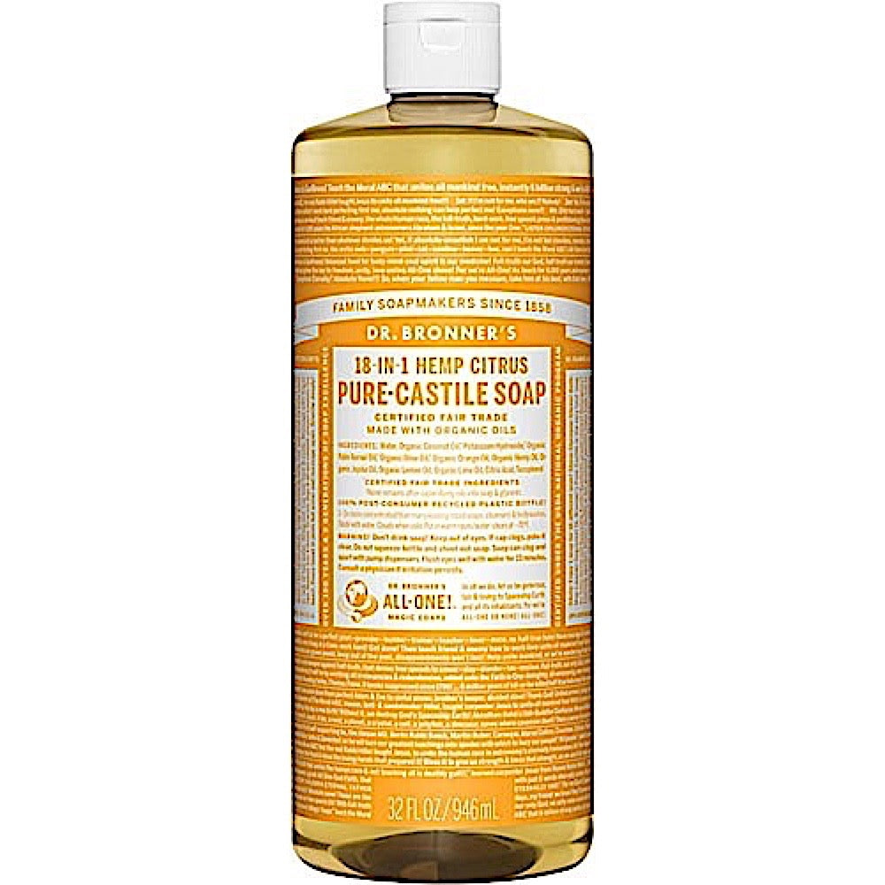 Dr Bronner’s, Organic Castile Liquid Soap Citrus Orange, 32 Oz UPC 018787777329 | Hilife Vitamins
