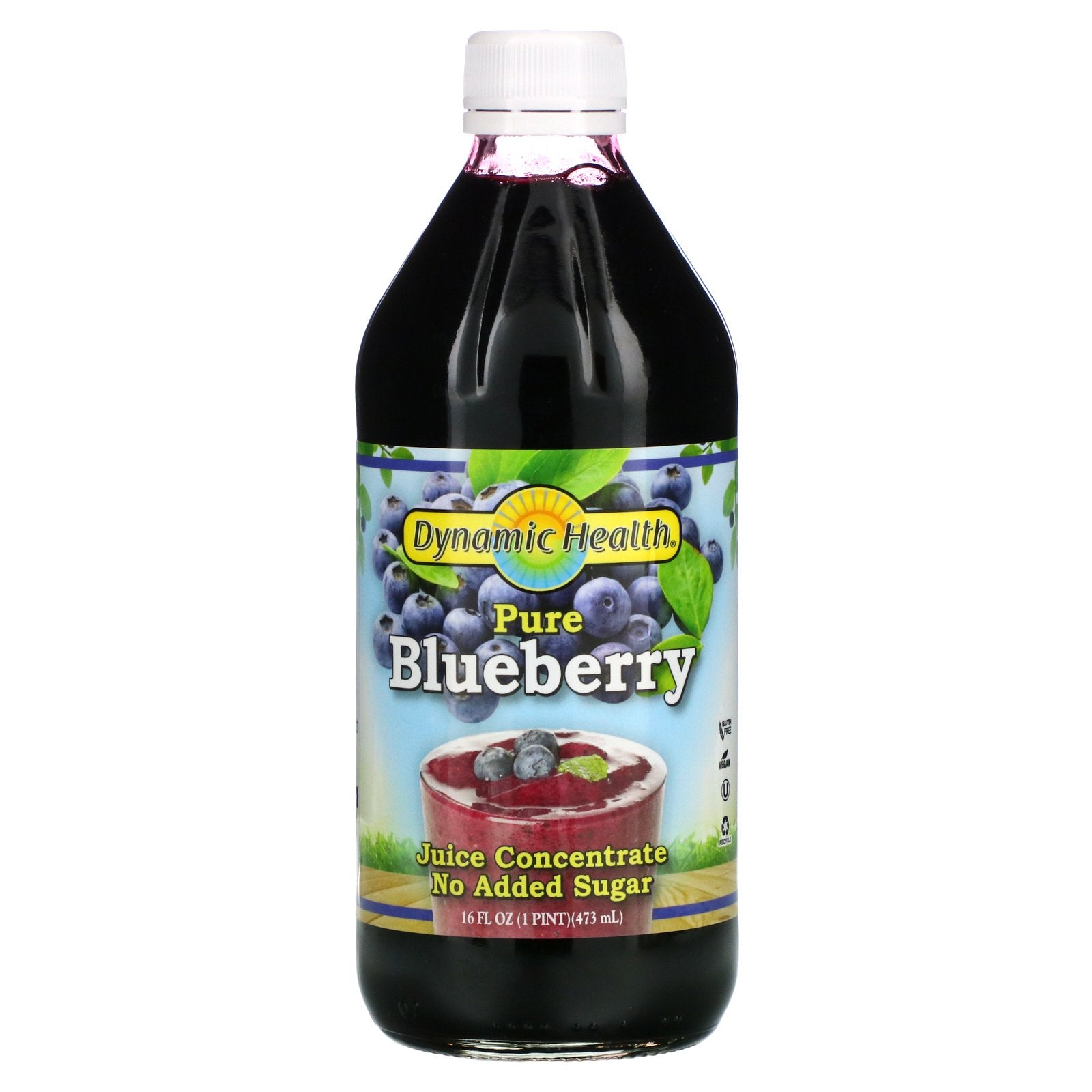 Dynamic Health, Pure Blueberry, 16 Oz UPC 790223100662 | HiLife Vitamins