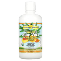 Dynamic Health, Organic Aloe Vera, Orange Mango, 32 Oz Liquid UPC 790223100778 | HiLife Vitamins